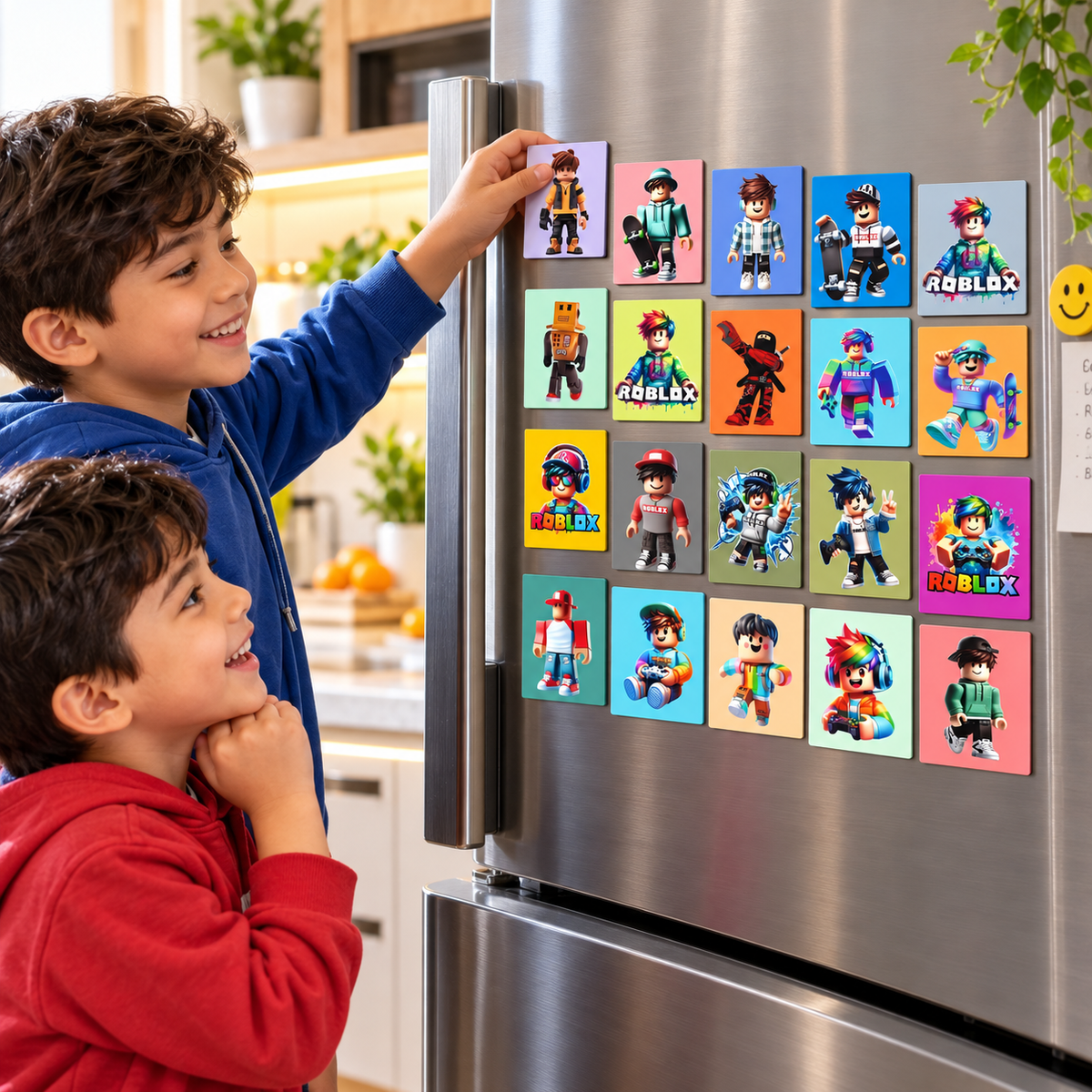 Roblox Kids Fridge Magnet Set, Refrigerator Magnets | Fun Collectible Gift & Home Décor (Pack of 20) 4x5 cm