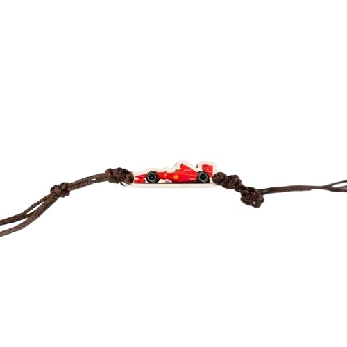 Car formula 1 | Premium Wooden Rakhi | Handmade Paper Packing | Soft Nylon Thread | Size - 4 x 3 cm