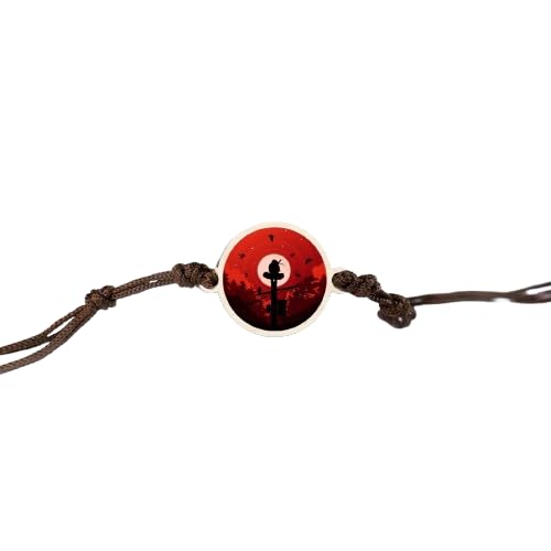 Itachi | Premium Wooden Rakhi | Handmade Paper Packing | Soft Nylon Thread | Size - 4 x 3 cm