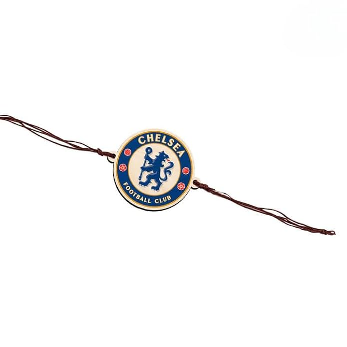 Chelseaa Football Club | Premium Wooden Rakhi | Handmade Paper Packing | Soft Nylon Thread | Size - 4 x 3 cm