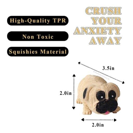 Fidget Stress Pug Toy – Stretch, Squeeze & Squish for Fun