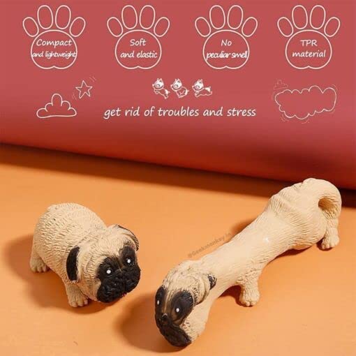 Fidget Stress Pug Toy – Stretch, Squeeze & Squish for Fun