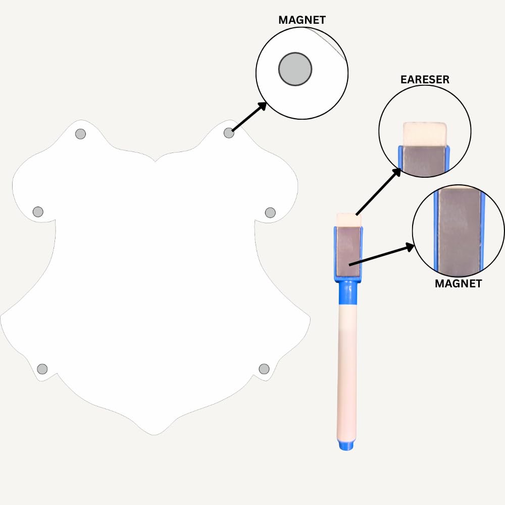 Harry Potter Crest Magnetic Whiteboard | Reusable Magnetic Board for Study, Chores & Activities |Marker Pen Included | Home & School Learning Organizer