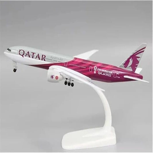 Qatar Aircraft Model Airline Aeroplane Diecast Collection Decor, Highly Detailed Airways World Cup, 20 cm