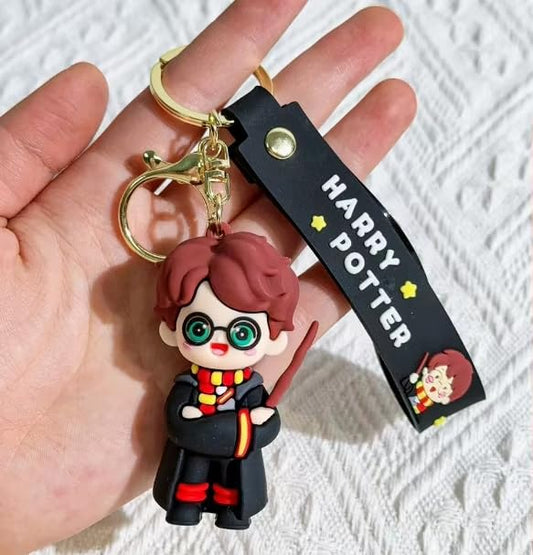 Harry Potter Keychain with Loop and Hook Key Chain for Bag Charm, Car Keyring, Bike Keychain (Style B)