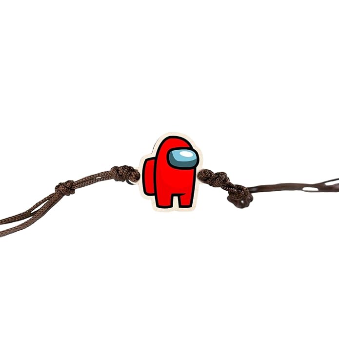 Among Us | Premium Wooden Rakhi | Soft Nylon Thread | Size - 4 x 3 cm