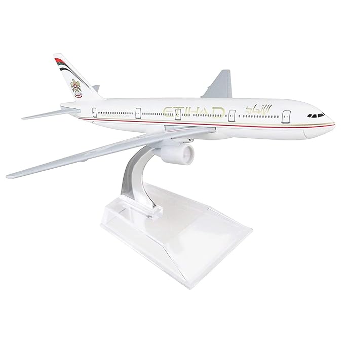 Etihad Airways, Airline Model Aircraft, Aeroplane Diecast Collection Decor, Highly Detailed Airways, 16 Cm, for Adult