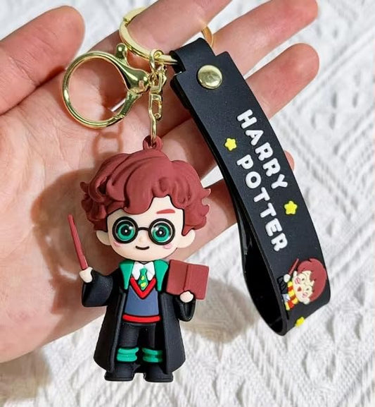 Harry Potter Keychain with Loop and Hook Key Chain for Bag Charm, Car Keyring, Bike Keychain (Style D)