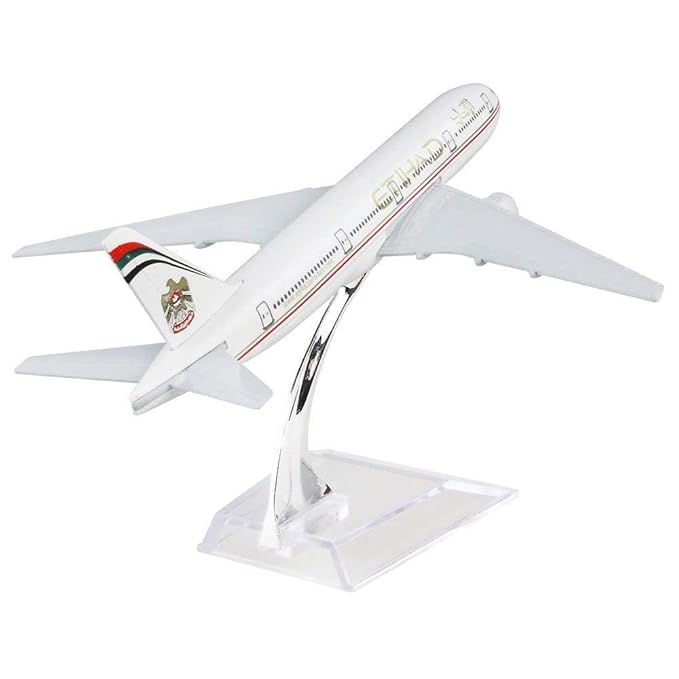 Etihad Airways, Airline Model Aircraft, Aeroplane Diecast Collection Decor, Highly Detailed Airways, 16 Cm, for Adult