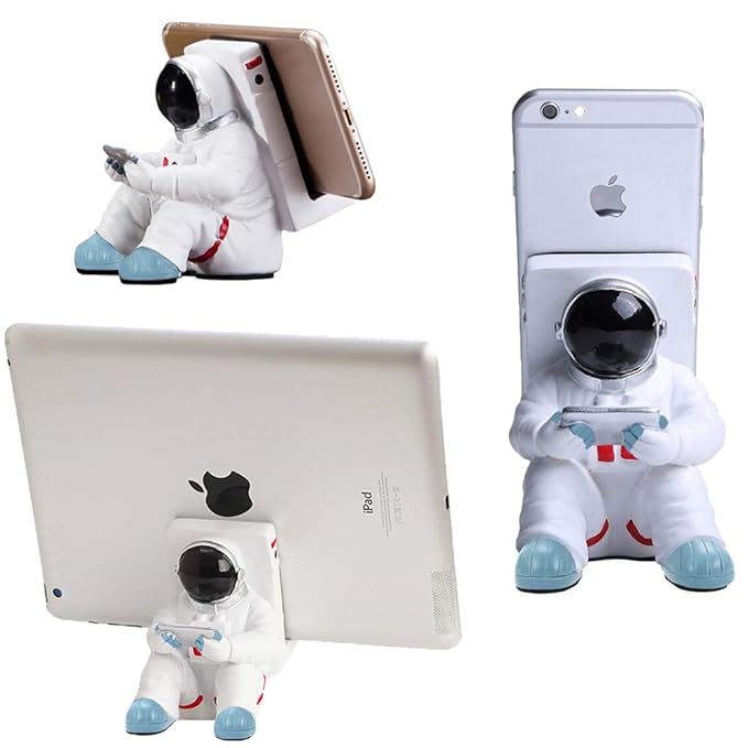 Phone Holder for Desk, Creative Astronaut Cell Phone Stand Tablets Phone Holder Adjustable Phone Supporter for iPhone, Ipad, Samsung Phone