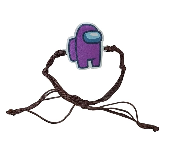 Among Us Purple | Premium Wooden Rakhi | Soft Nylon Thread | Size - 4 x 3 cm