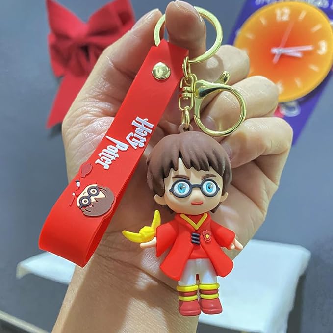 Harry Potter Keychain with Loop and Hook Key Chain for Bag Charm, Car Keyring, Bike Keychain (Style G)