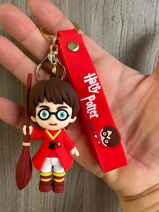 Harry Potter Keychain with Loop and Hook Key Chain for Bag Charm, Car Keyring, Bike Keychain (Style F)