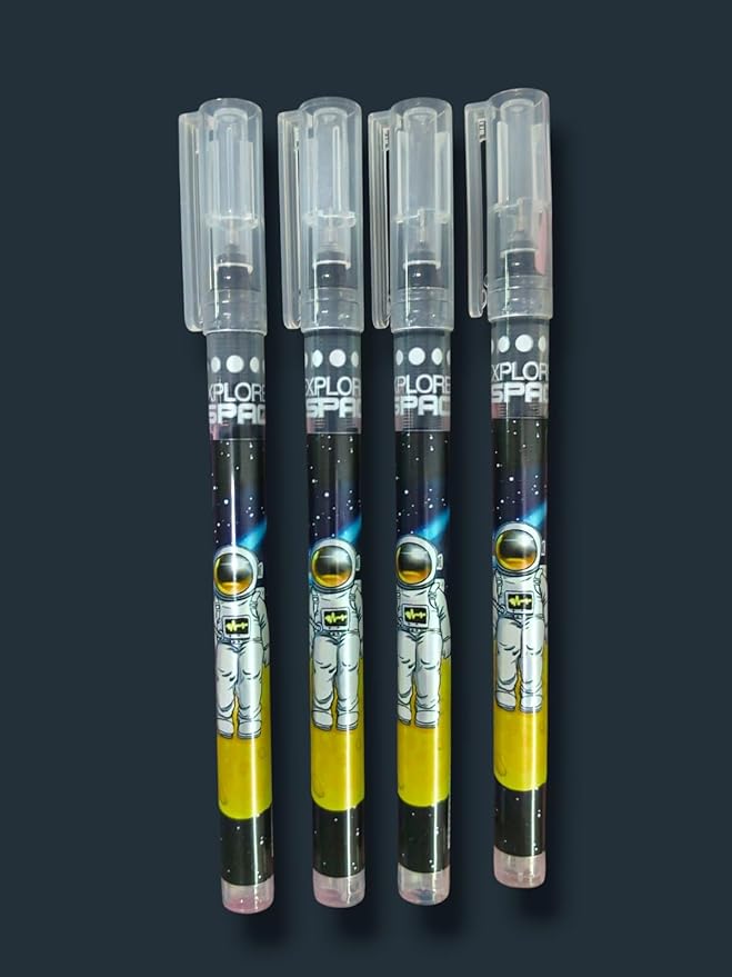 4Pcs Astronaut Space Pens Cute Pens 0.5mm Black Ink Pen