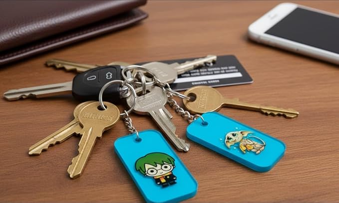 Harry Potter & Dobby Cartoon Keychain Set | Cute Anime Character Key Ring | Lightweight Acrylic Key Holder for Bags, Car Keys & Gifts (Set of 2)