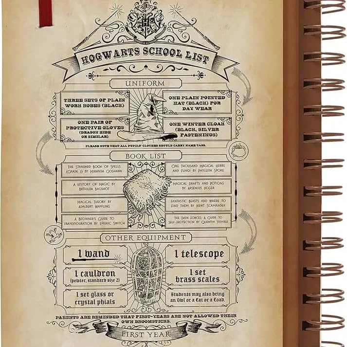 Harry Potter Diary Notebook A5 Vintage Journal, Magic Theme Refillable Planner with Hogwrts Letterhead Pages, Collectible Writing Notepad, Stationery Gift for Fans (Slyth)
