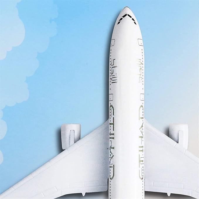 Etihad Airways, Airline Model Aircraft, Aeroplane Diecast Collection Decor, Highly Detailed Airways, 16 Cm, for Adult