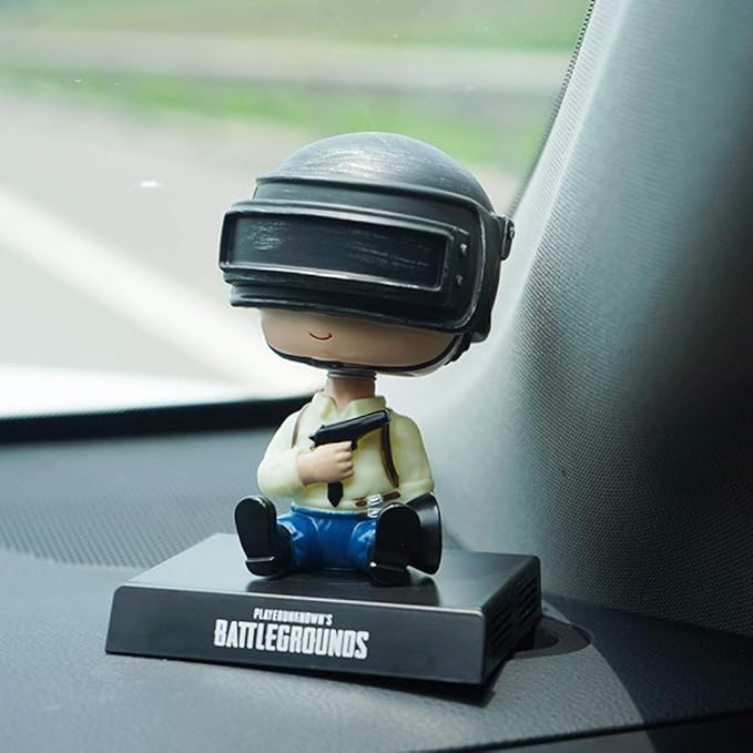 PUBG Boy PVC Bobblehead + Phone Holder + Number Stickers | Online Multiplayer Battle Game |