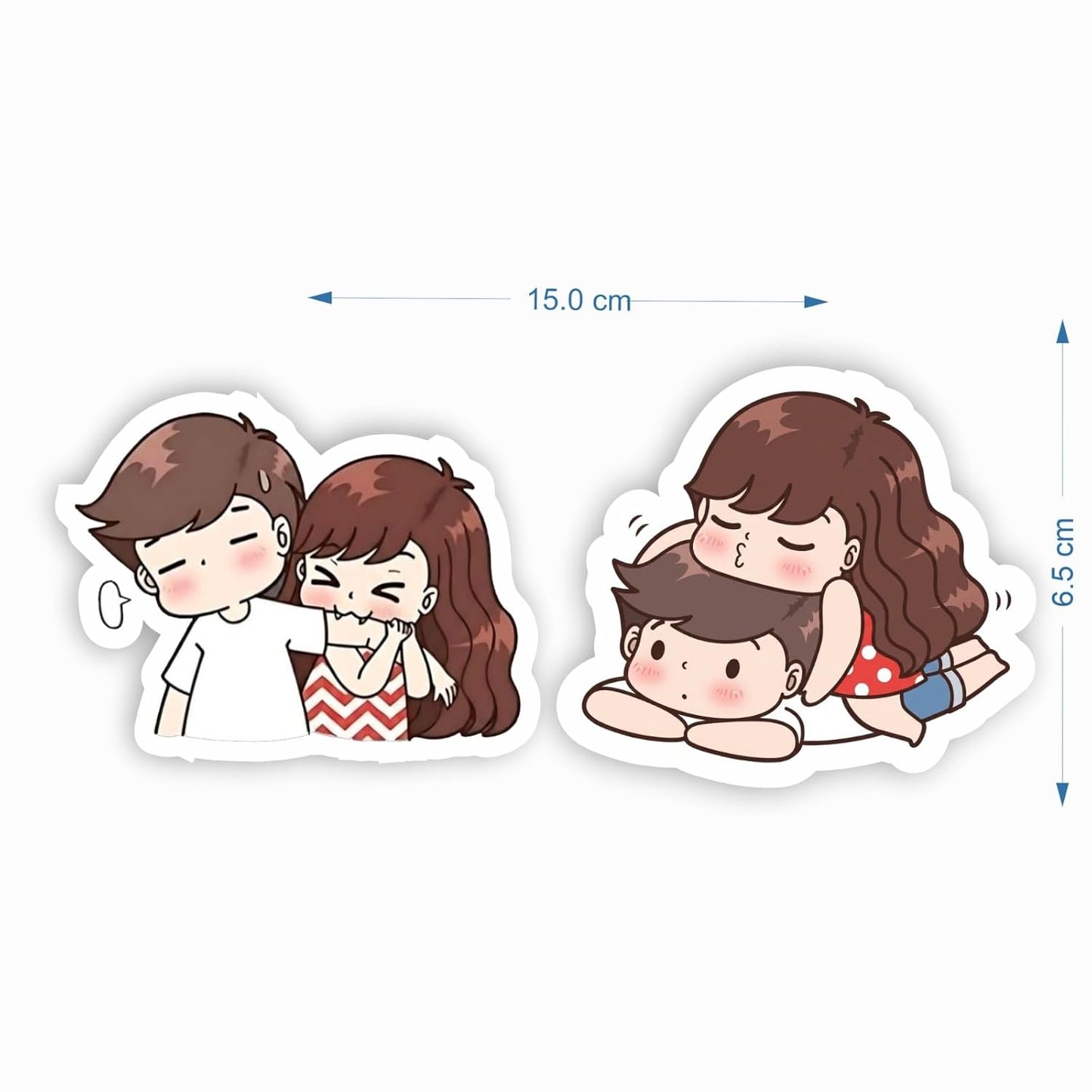 Cute Couple MDF Wooden Fridge Magnet | Romantic Cartoon Love Design | Decorative Magnet for Refrigerator, Home & Office