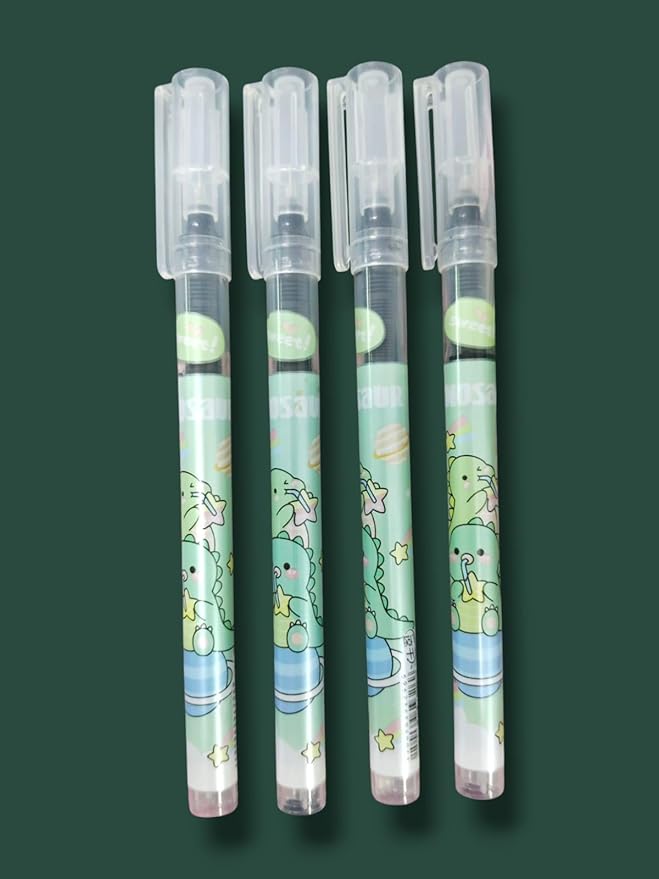 4Pcs Dinosaur Pens Cute Pens 0.5mm Black Pen
