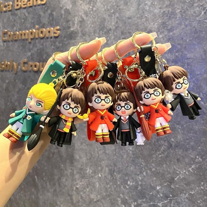 Harry Potter Keychain with Loop and Hook Key Chain for Bag Charm, Car Keyring, Bike Keychain (Style G)
