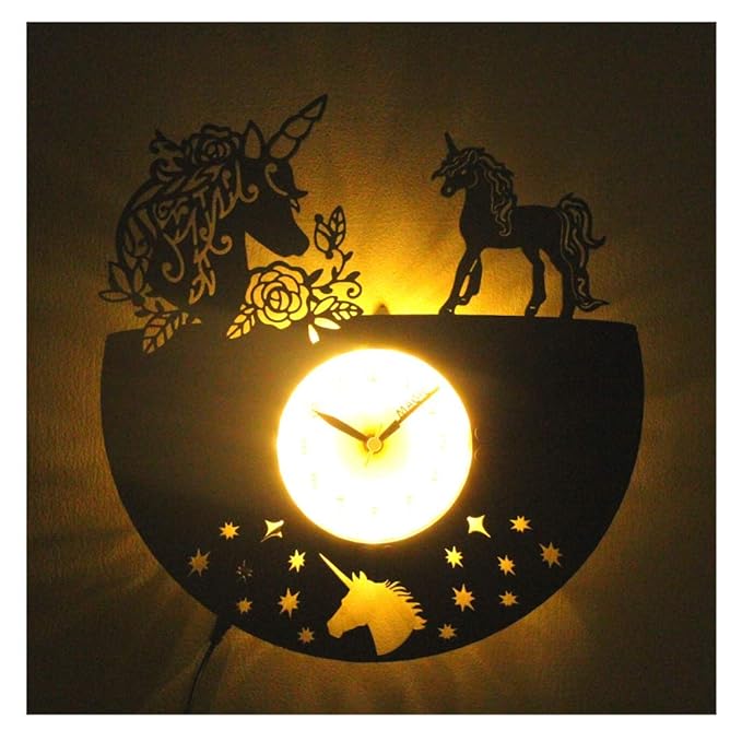 Magical Unicorn Backlight Wall Clock – Glow-in-the-Dark Fantasy Decor for Girls’ Rooms & Dreamers (12 Inch)