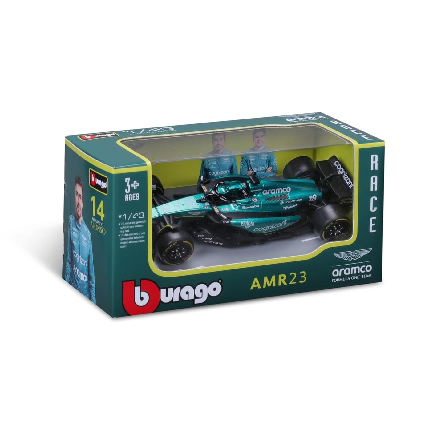 1/43 Scale Model Compatible with Aston Martin AMR23 F1# 18 Compatible with Lance Stroll 2023 Racing Car Miniature Model