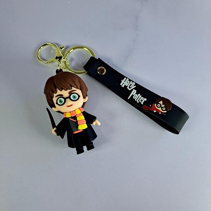 Harry Potter Keychain with Loop and Hook Key Chain for Bag Charm, Car Keyring, Bike Keychain (Style E)