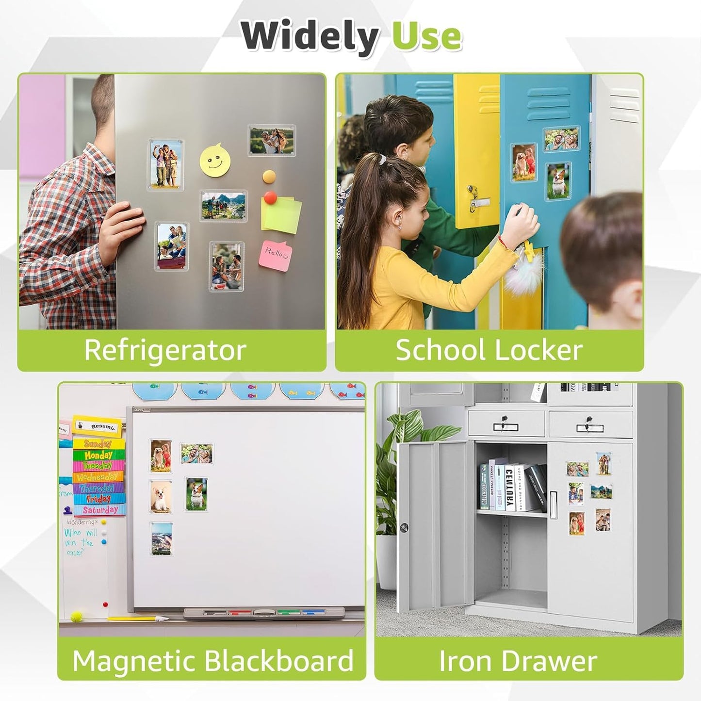 Pack of 1, Magnetic Acrylic Photo Frame – Double Side Display | 2.5x3.5 inch Clear Picture Frame | Strong Magnet, Personalize & Swap Photos – Vertical & Horizontal Use (Photo Not Included)