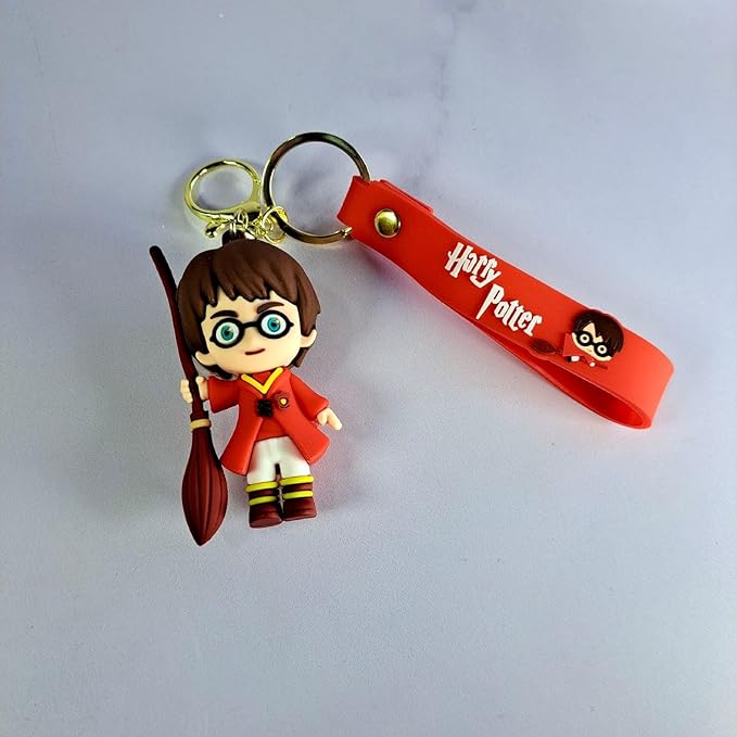 Harry Potter Keychain with Loop and Hook Key Chain for Bag Charm, Car Keyring, Bike Keychain (Style F)