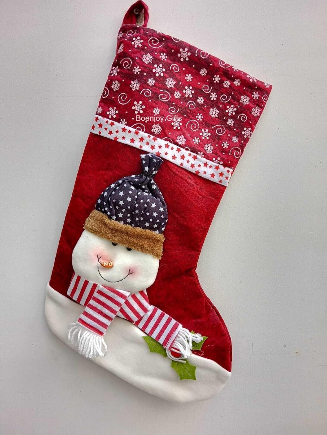 Christmas Stocking Gift Bag, Large Size, Santa Claus Gift Candy Socks, Hanging Ornament for Christmas Eve | Size Approx 18 Inch