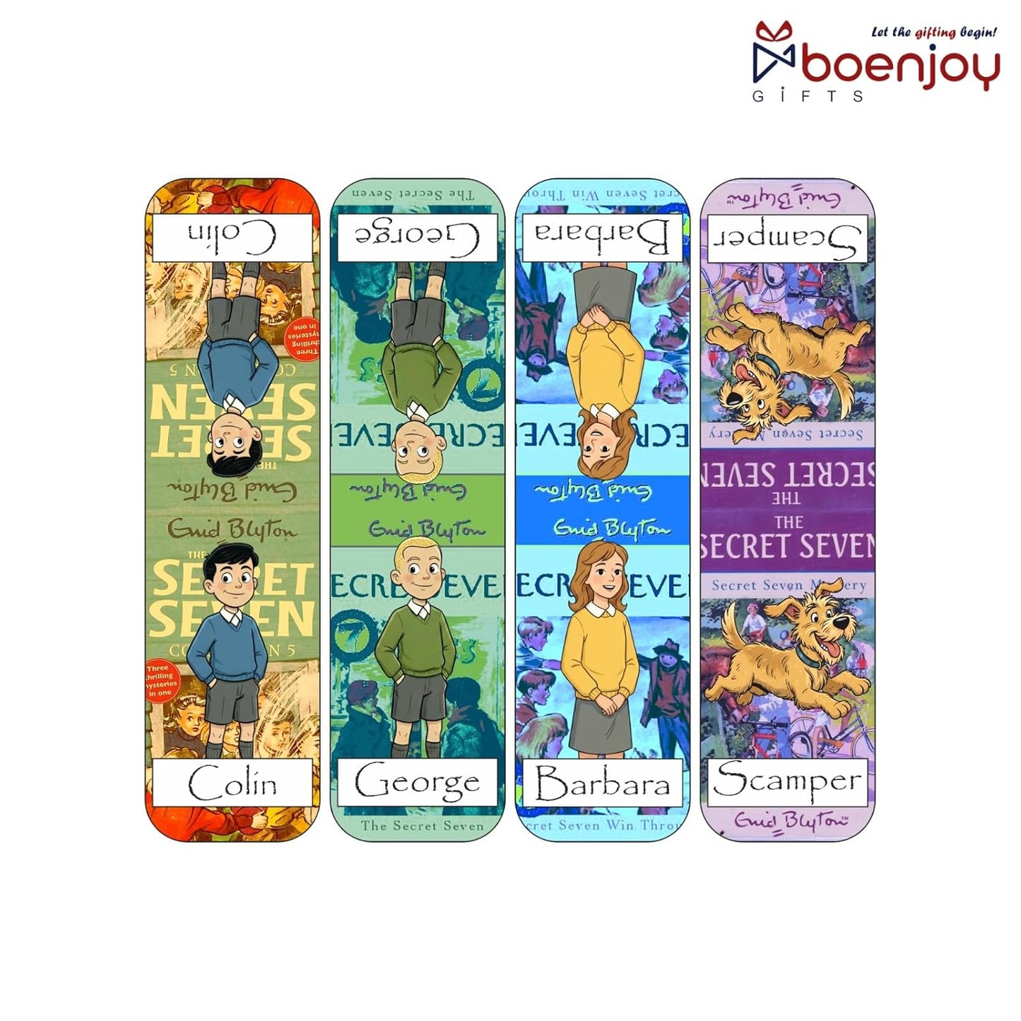 Secret Seven Bookmark Set of 10-8 Magnetic Bookmarks + 2 Paper Bookmarks for Book Lovers, Aesthetic Bookmarks, Magnetic Bookmarks for Readers (11 x 2.9 cm)