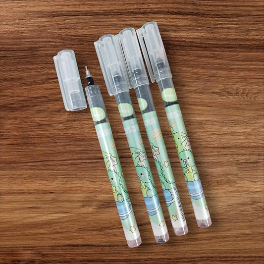 4Pcs Dinosaur Pens Cute Pens 0.5mm Black Pen