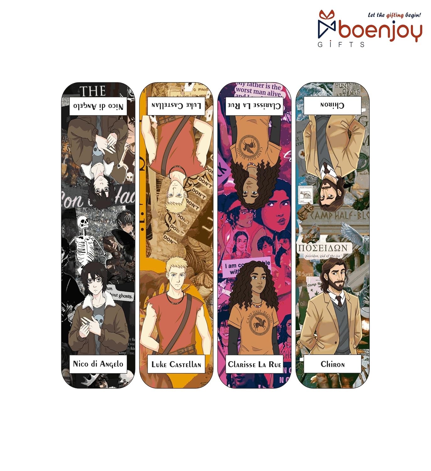 Percy Jackson Bookmark Set of 10-8 Magnetic Bookmarks + 2 Paper Bookmarks for Book Lovers, Aesthetic Bookmarks, Magnetic Bookmarks for Readers (11 x 2.9 cm