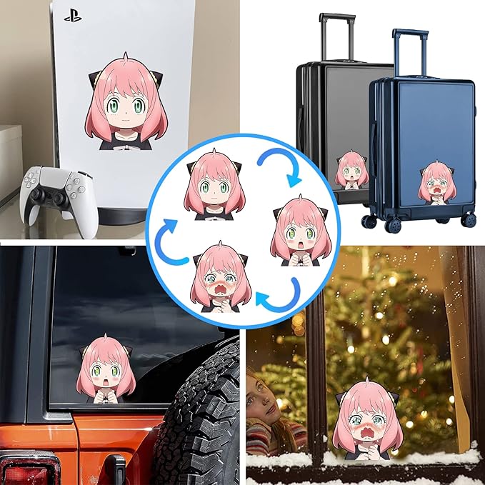3D Motion Anime Car Sticker – Anya Forger | Waterproof & Durable