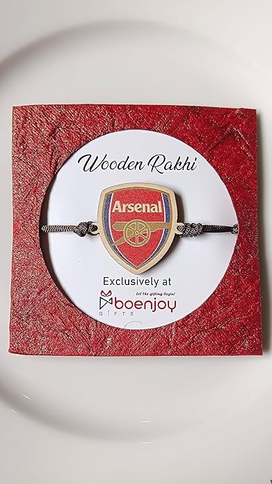 Aesanal football club | Premium Wooden Rakhi | Soft Nylon Thread | Size - 4 x 3 cm