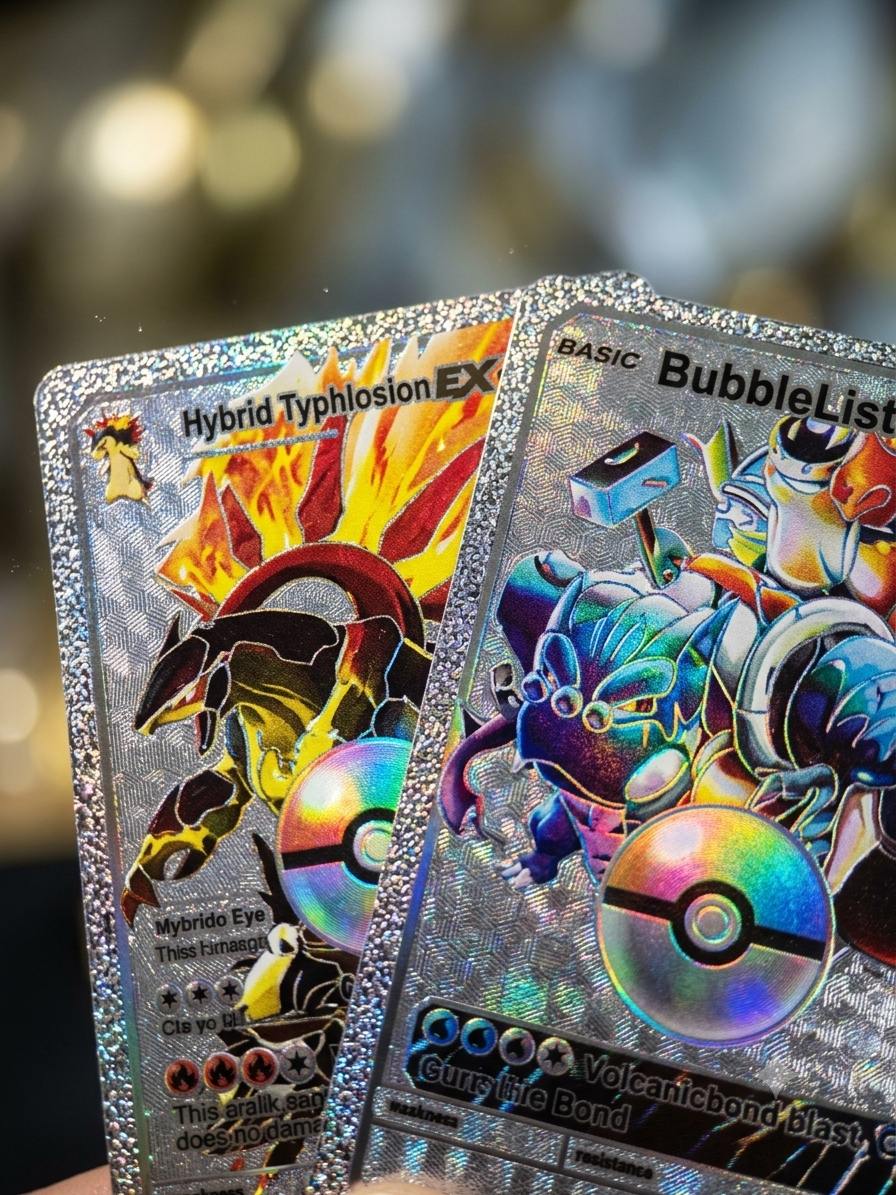 Pokémon Silver Collectible Cards Set – 10 Premium Character Cards with Silver Storage Box