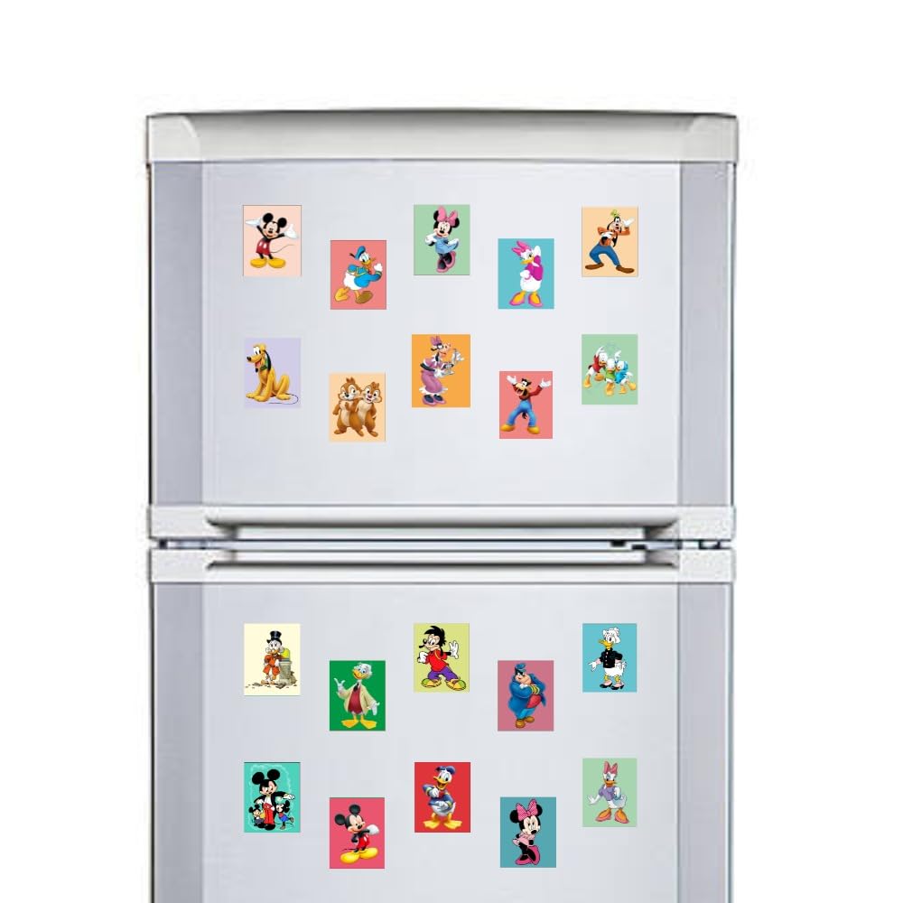 Fridge Magnet Set | Cartoon Refrigerator Magnets | Decorative Kitchen Magnets for Kids | Collectible Gift & Home Décor (Pack of 20) 4x5 cm