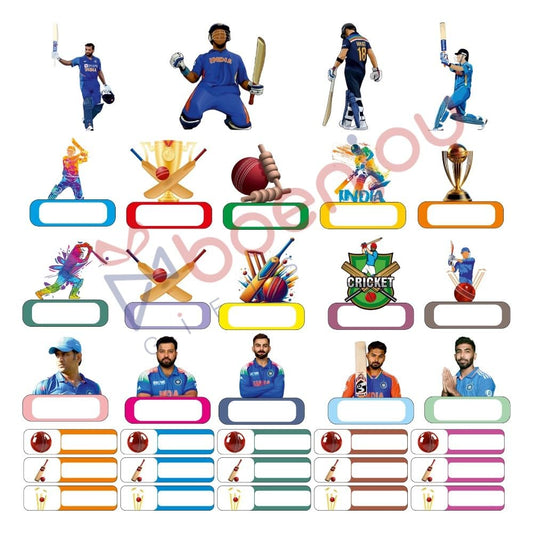 Crickets Waterproof Name Label Stickers for Kids- Self-Adhesive Tags for Bottles, Lunch Boxes, Stationery & More - Includes a Branded Black OHP Marker to Write Names (34 pcs)