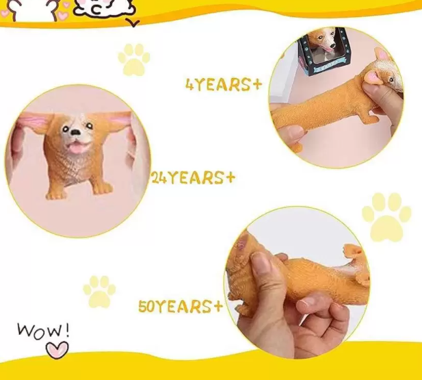 Stretchy Corgi Dog Squishy Toy – Stress Relief & Fun Gift