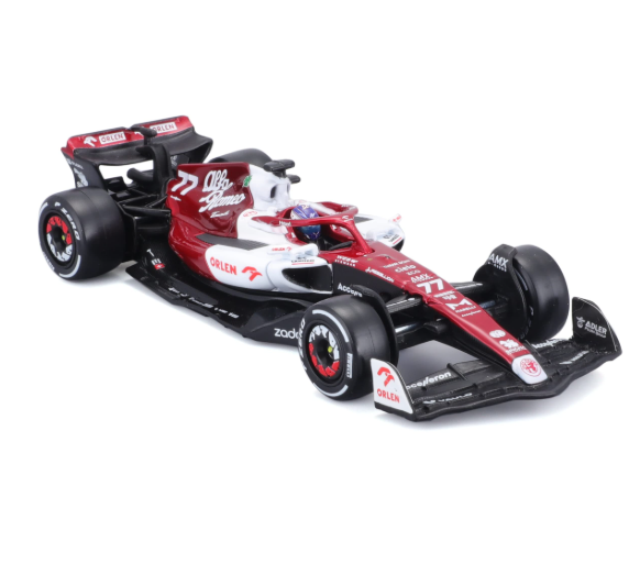 1/43 Scale Model Compatible with Alfa Romeo F1 Team Compatible with ORLEN # 77 Compatible with Valtteri Bottas 2022 Replica Miniature Model Racing Car Model (Red)