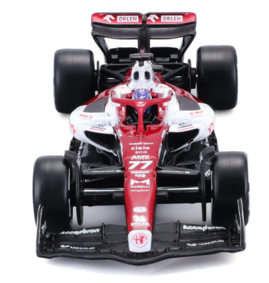 1/43 Scale Model Compatible with Alfa Romeo F1 Team Compatible with ORLEN # 77 Compatible with Valtteri Bottas 2022 Replica Miniature Model Racing Car Model (Red)