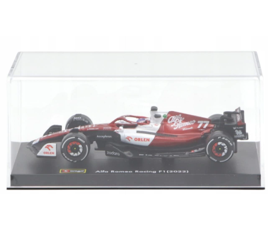 1/43 Scale Model Compatible with Alfa Romeo F1 Team Compatible with ORLEN # 77 Compatible with Valtteri Bottas 2022 Replica Miniature Model Racing Car Model (Red)