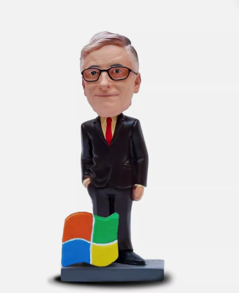 Bill Gates With Windows Logo Polyresin Bobble Head |15 Cm | Windows ; Microsoft |