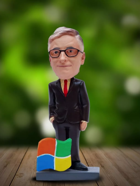 Bill Gates With Windows Logo Polyresin Bobble Head |15 Cm | Windows ; Microsoft |