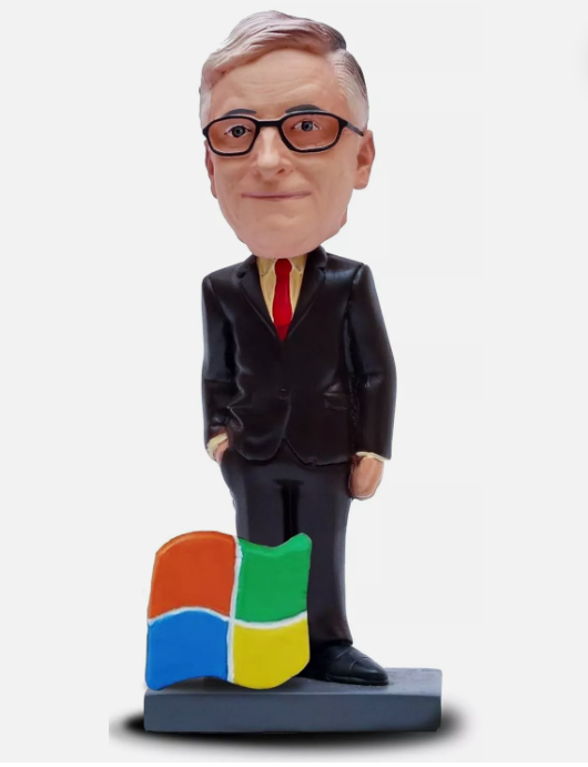 Bill Gates With Windows Logo Polyresin Bobble Head |15 Cm | Windows ; Microsoft |