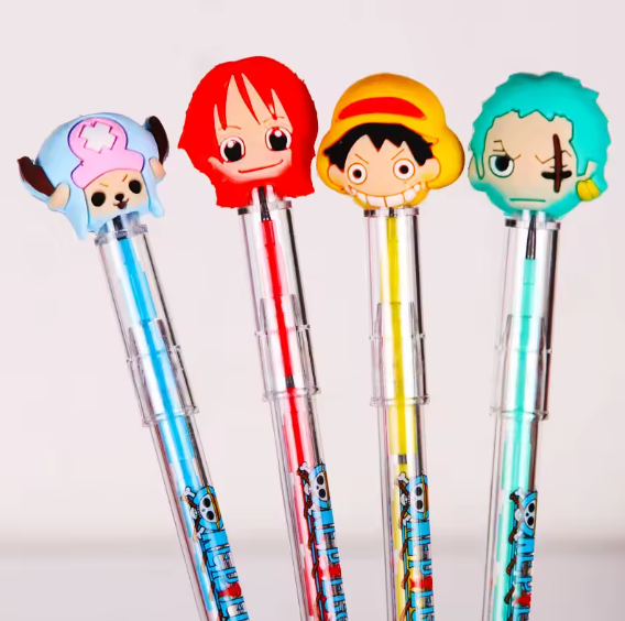 One Piece Bullet Pencil Pack-Inspired Retractable Pencils for Fans & Kids