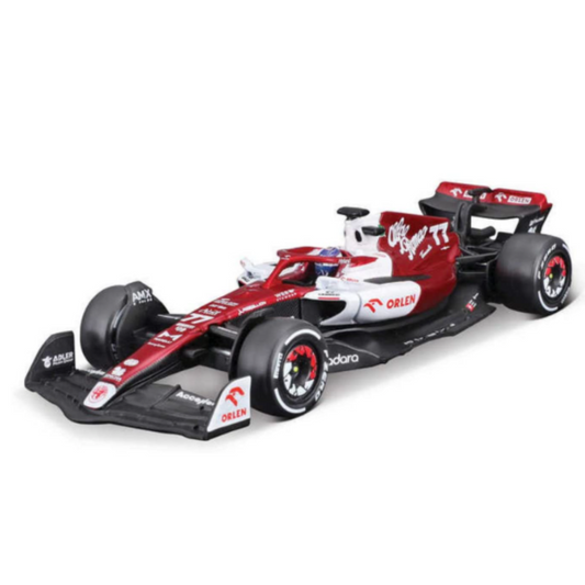 1/43 Scale Model Compatible with Alfa Romeo F1 Team Compatible with ORLEN # 77 Compatible with Valtteri Bottas 2022 Replica Miniature Model Racing Car Model (Red)