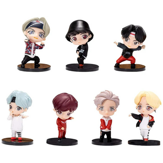 BTS Series Figures | Set of 7 | Approx 8 to 10 cm | Bangtan Boys | South Korean Band | Jin | Suga | J-Hope | RM | Jimin | V | Jungkook
