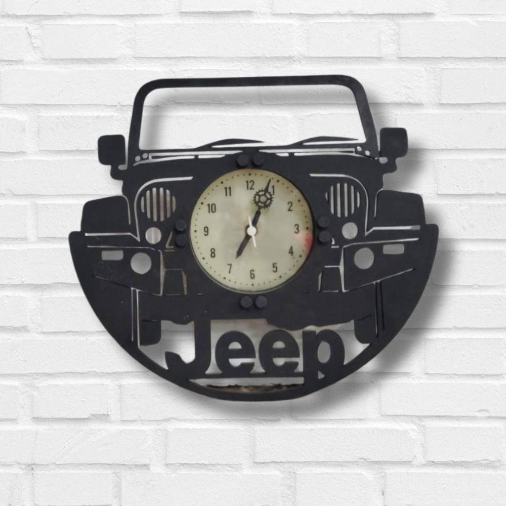 Jeep Backlight Wall Clock – Glow-in-the-Dark Off-Road Decor for Adventure Lovers & Jeep Fans (12 Inch)